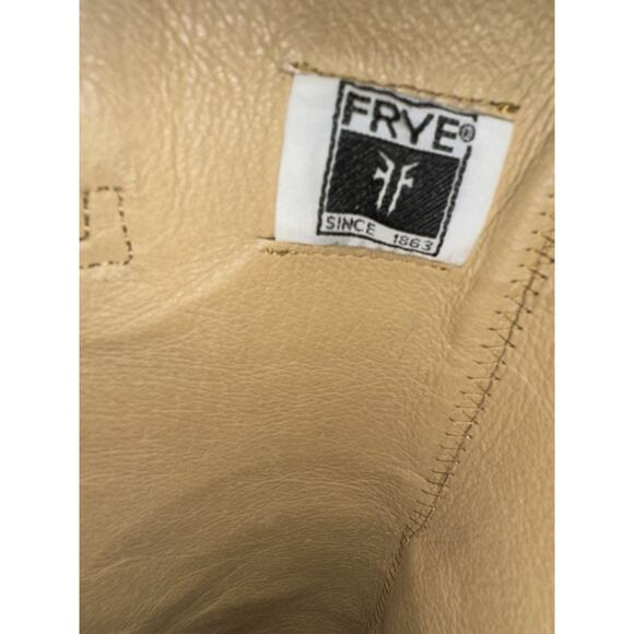 Frye Paige Size 7.5 Tall Knee High Equestrian Riding Boots Taupe Leather - Picture 9 of 11